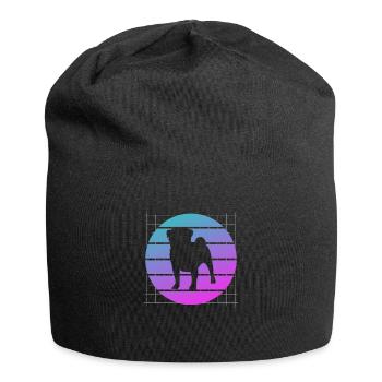 Retro Mops Möpse Hund Liebhaber - Jersey-Beanie - Schwarz - Vorne