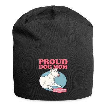 Dogo Argentino Mom Dogs Dog Owner Gift - Jersey Beanie - black - Front