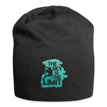 Der Himmel ist die Grenze - Kletterer oder Boulder - Jersey-Beanie - Schwarz - Vorne