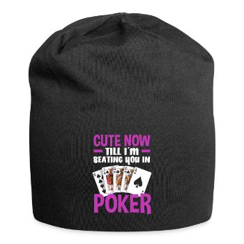 Joueur de poker Joueur de poker Cadeau de poker - Bonnet en jersey - noir - Devant