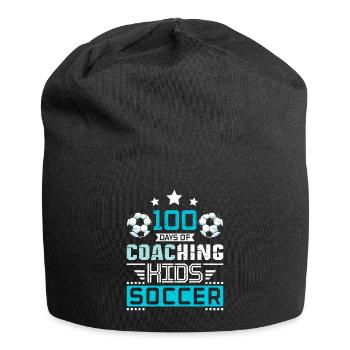 100 days of coaching kids soccer - Jersey Beanie - black - Front