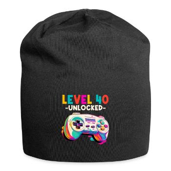 Level 40 Years Gaming 40s 40 Birthday - Jersey Beanie - black - Front