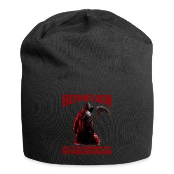 Beruflich schon immer was mit Menschen machen - Jersey-Beanie - Schwarz - Vorne