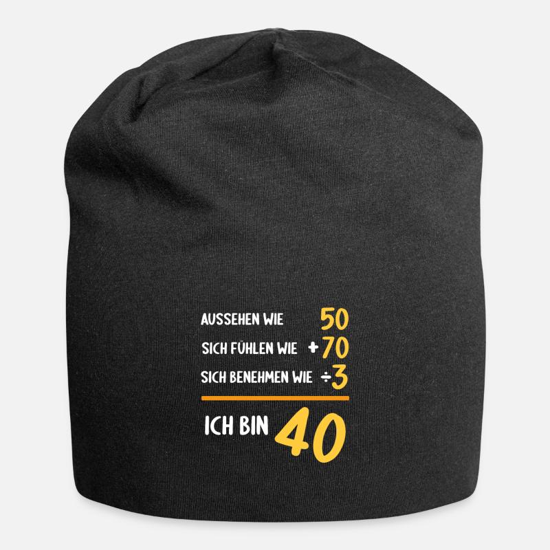 40 Jahre 40 Jähriger 40 Jährige 40 Geburtstag - Jersey-Beanie - Schwarz