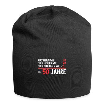 50 Jahre 50 Jähriger 50 Jährige 50 Geburtstag - Jersey-Beanie - Schwarz - Vorne