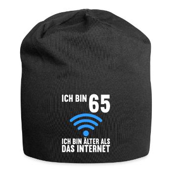 Ich bin 65 Ich bin älter als das Internet 6 - Jersey-Beanie - Schwarz - Vorne