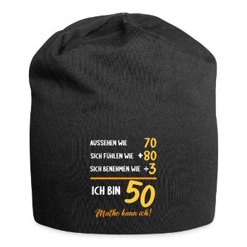 50 Jahre 50 Jähriger 50 Jährige 50 Geburtstag - Jersey-Beanie - Schwarz - Vorne