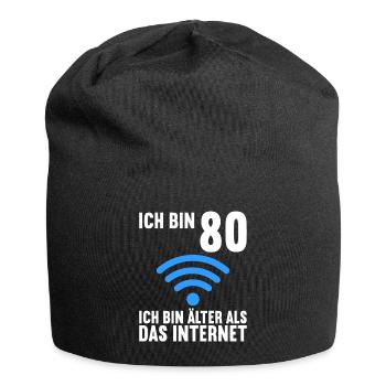 Ich bin 80 Ich bin älter als das Internet - Jersey-Beanie - Schwarz - Vorne