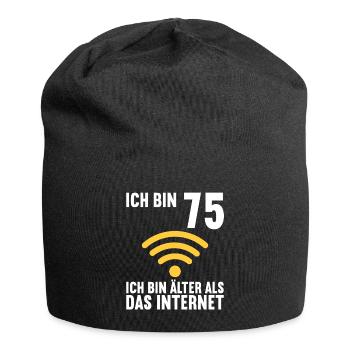 Ich bin 75 Ich bin älter als das Internet - Jersey-Beanie - Schwarz - Vorne