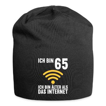 Ich bin 65 Ich bin älter als das Internet - Jersey-Beanie - Schwarz - Vorne