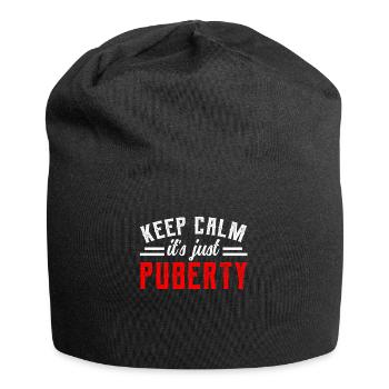 Restez calme Seule la puberté a grandi - Bonnet en jersey - noir - Devant