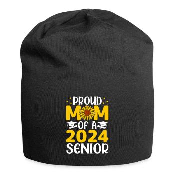 Funny proud mother of a graduation gift - Jersey Beanie - black - Front