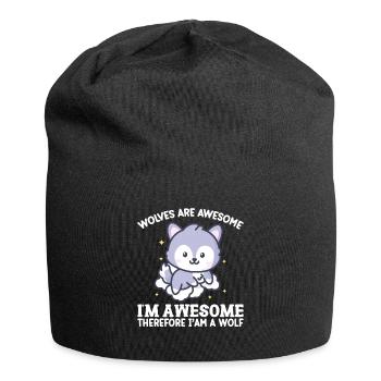 Ich bin großartig, also bin ich ein Wolf - Jersey-Beanie - Schwarz - Vorne