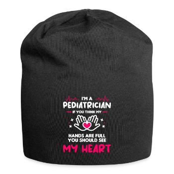 I'm A Pediatrician If You Think My Hands Are Full - Jersey Beanie - black - Front