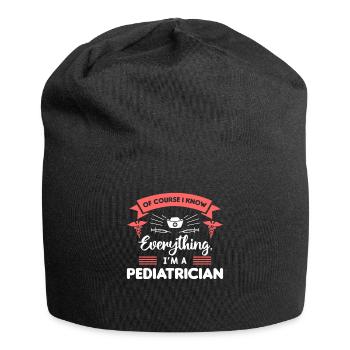 Natürlich weiß ich alles, was ich Kinderarzt bin - Jersey-Beanie - Schwarz - Vorne