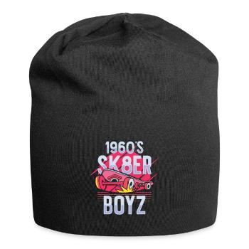 Skateboard Retro 60s Brett Räder Surf - Jersey-Beanie - Schwarz - Vorne