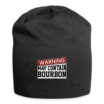 Warnung kann Bourbon enthalten - Jersey-Beanie - Schwarz - Vorne