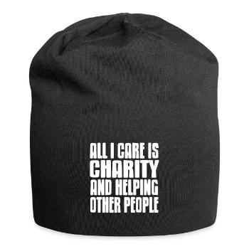 All I Care Is Charity & Helping Other People Retro - Jersey Beanie - black - Front