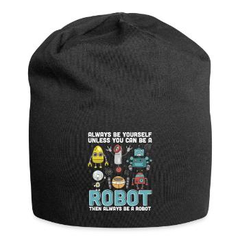 Roboter - Jersey-Beanie - Schwarz - Vorne