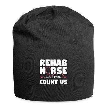 Reha-Krankenschwester, die Sie zählen können RN-Krankenschwestern verwenden - Jersey-Beanie - Schwarz - Vorne