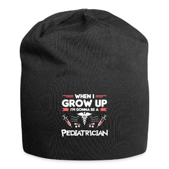 Wenn ich groß bin, werde ich Kinderarzt - Jersey-Beanie - Schwarz - Vorne