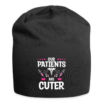Our Patients Are Cuter Pediatrician Pediatrics - Jersey Beanie - black - Front