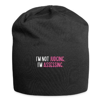 Je ne juge pas que j’évalue drôle - Bonnet en jersey - noir - Devant