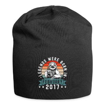 Legends Were Born In February 2017 Sloth Sloth - Jersey Beanie - black - Front