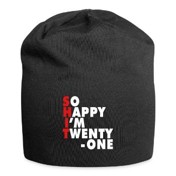 Drôle d’âge de naissance 21 ans heureux j’ai 21 ans - Bonnet en jersey - noir - Devant