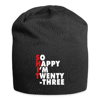 Funny Birth Age 23 Years Old Happy I'm 23 - Jersey Beanie - black - Front