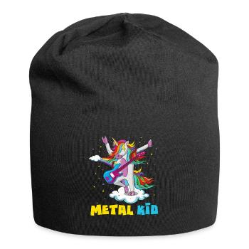 Guitar Unicorn Rainbow Metal Kid Music Rock Sign - Jersey Beanie - black - Front