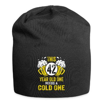 Men Beer Birthday Funny 42 Year Old Beer Lover - Jersey Beanie - black - Front