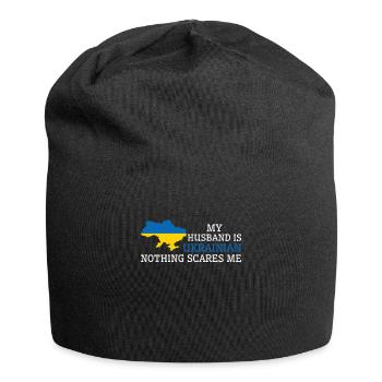 Nothing Scares Me Ukrainian Husband Ukraine - Jersey-Beanie - Schwarz - Vorne