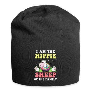 Hippie Peace Groovy Flowerpower Boho Woodstock - Bonnet en jersey - noir - Devant
