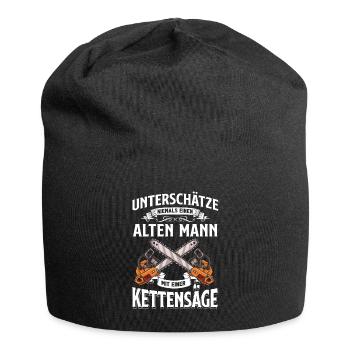 Holz Geschenke Chainsaw Kettensäge Waldarbeiter - Jersey-Beanie - Schwarz - Vorne