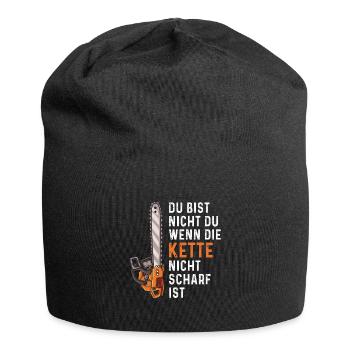 Holz Geschenke Chainsaw Kettensäge Waldarbeiter - Jersey-Beanie - Schwarz - Vorne