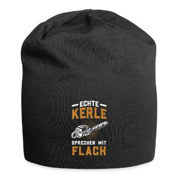 Holz Geschenke Chainsaw Kettensäge Waldarbeiter - Jersey-Beanie - Schwarz - Vorne