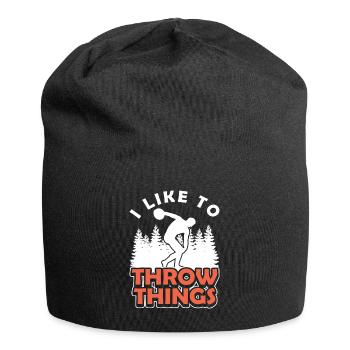 Diskus I Like To Throw Things Diskuswerfer - Jersey-Beanie - Schwarz - Vorne