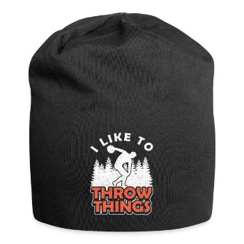 Diskus I Like To Throw Things Diskuswerfer - Jersey-Beanie - Schwarz - Vorne