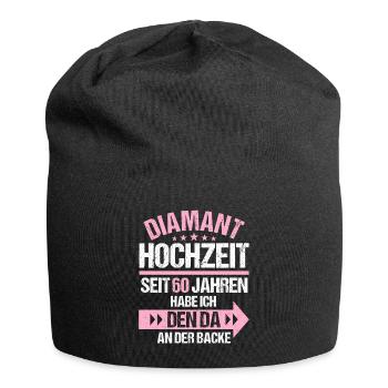 60 verheiratet Diamant Hochzeit 60.Hochzeitstag - Jersey-Beanie - Schwarz - Vorne