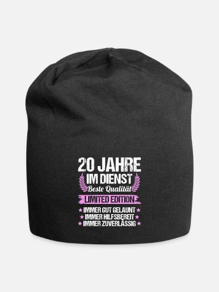 20 Jahre im Dienst 20 Jähriges Dienstjubiläum - Jersey-Beanie - Schwarz