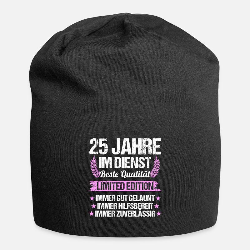 25 Jahre im Dienst 25 Jähriges Dienstjubiläum - Jersey-Beanie - Schwarz