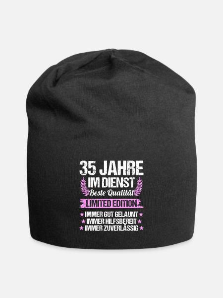 35 Jahre im Dienst 35 Jähriges Dienstjubiläum - Jersey-Beanie - Schwarz