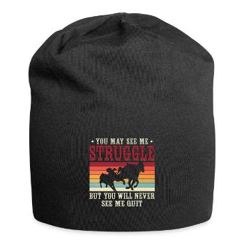Steer Wrestling You May See Me Retro Team Roping - Bonnet en jersey - noir - Devant
