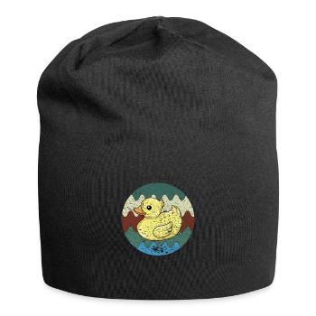 Badeente Retro - Jersey-Beanie - Schwarz - Vorne