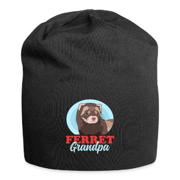 Ferret Grandpa Owner Ferret Gift - Jersey Beanie - black - Front