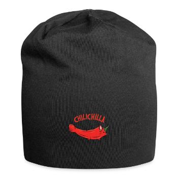 Tiere Rote Chilischote "chilichilla" - Jersey-Beanie - Schwarz - Vorne