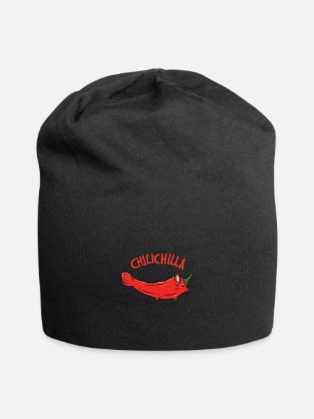 Tiere Rote Chilischote "chilichilla" - Jersey-Beanie - Schwarz