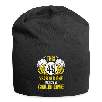 Men Beer Birthday Funny 49 Year Old Beer Lover - Jersey Beanie - black - Front