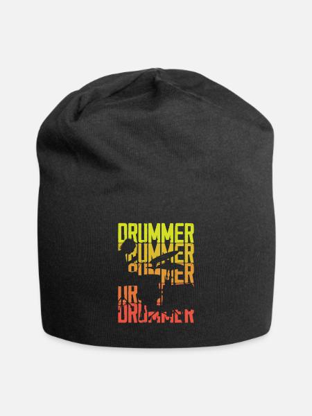 Schlagzeug Schlagzeuger Geschenk - Jersey-Beanie - Schwarz